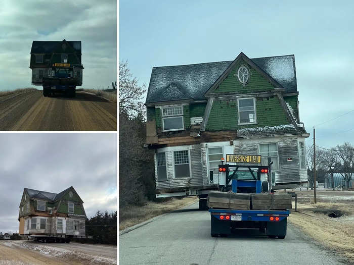 There were a few moments on the two-hour journey where Eddie and Julie were nervous the house was going to tip.