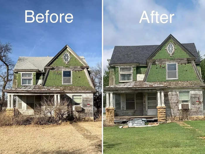 After the house was officially theirs, Eddie and Julie quickly got to work on renovations, such as replacing the entire roof.