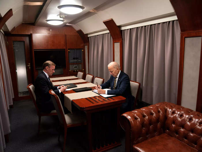 President Biden made his secret 10-hour journey to Kyiv on board the Ukraine