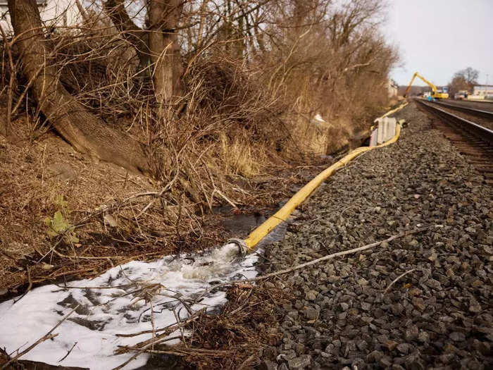 Officials declared that the air and water were safe, but there were reports that fish and frogs were dying in streams, and people were afraid of the chemicals