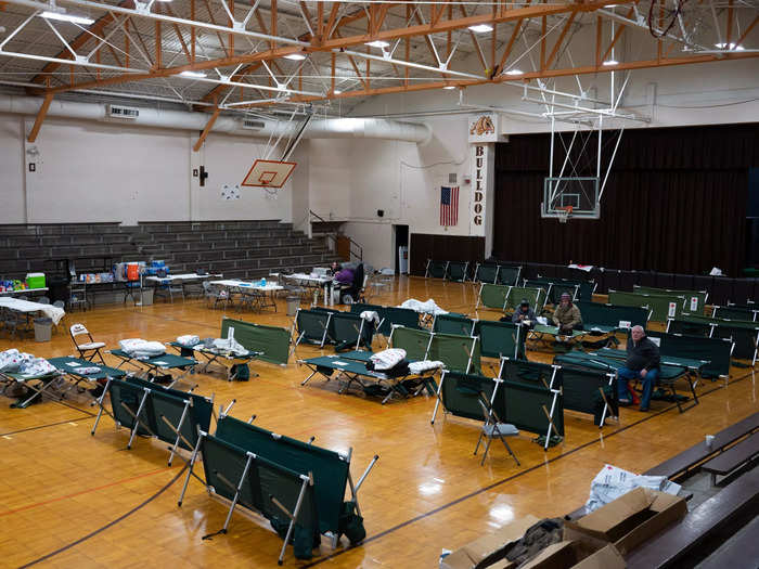 In East Palestine, evacuees sheltered in an American Red Cross evacuation center.