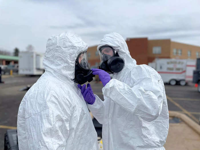 After the crash, experts wearing hazardous protection suits attempted to assess the damage in East Palestine.