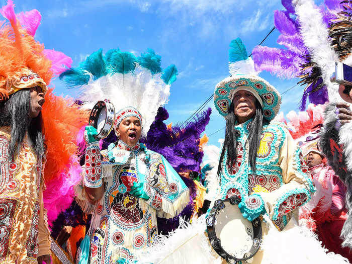 The Mardi Gras Indians commemorate the shared oppression of African Americans and Native Americans