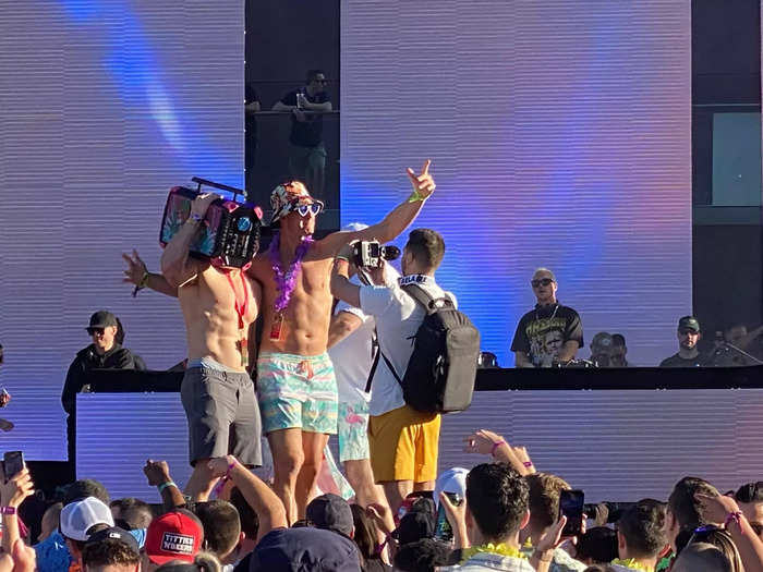 As the party went on, Gronk and his brothers would periodically make their way to the stage to rage.