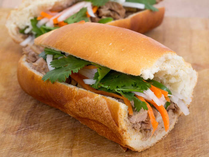 Bánh mì is a popular type of sandwich in Vietnam.