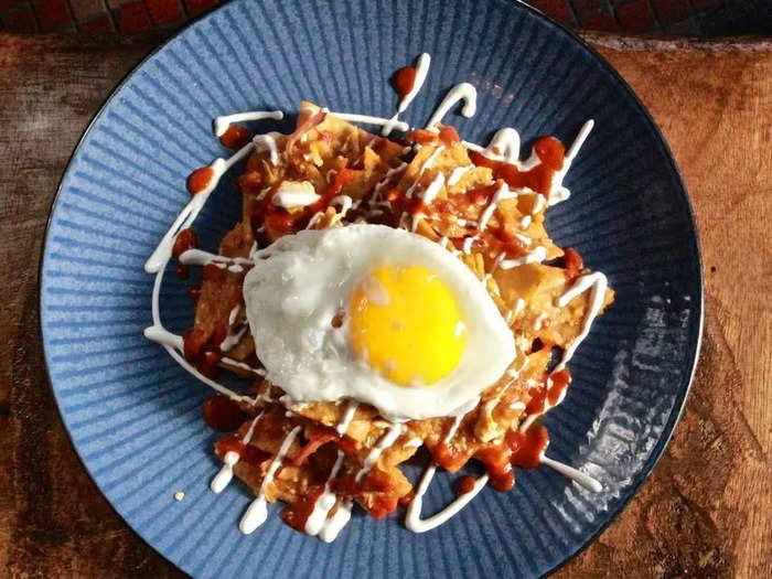 Chilaquiles is a delicious dish from Mexico.