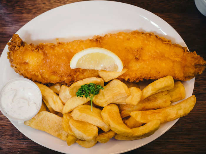 When in London, try fish and chips, one of England