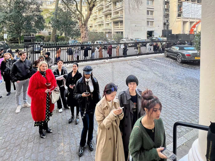 Fashion Week in London involves a lot of waiting in line – even if you have a ticket.