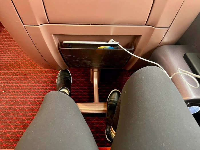 I had plenty of legroom, and the footrest made the multi-hour journey extremely comfortable.