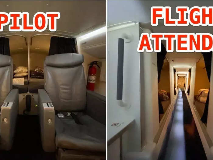 But this was where many of the similarities stopped. Once I entered the rooms, I noticed that the pilots had more space than the flight attendants.