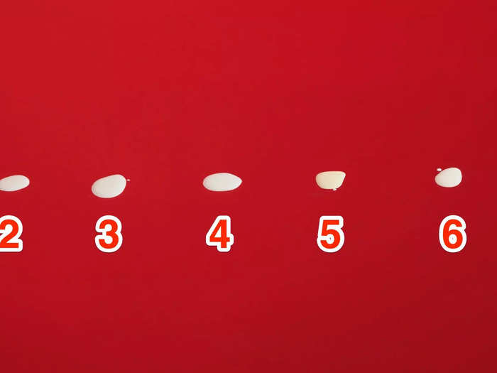 Each milk drink was assigned a number: 1. organic whole milk, 2. lactose-free 2% milk, 3. organic 1% milk, 4. skim milk, 5. soy milk, 6. almond milk, and 7. oat milk.