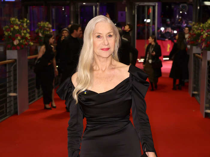 Helen Mirren walked the red carpet in a nearly off-the-shoulder gown.