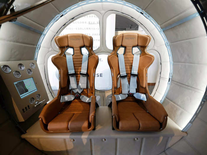 The spacecraft — a work-in-progress since 2012 — includes a 4.9-foot wide airtight cabin with two seats: one for the pilot and the other for a passenger.  It is lifted by a helium-powered balloon that the company says can rise up to 15 miles into the sky, which is the middle of the stratosphere.