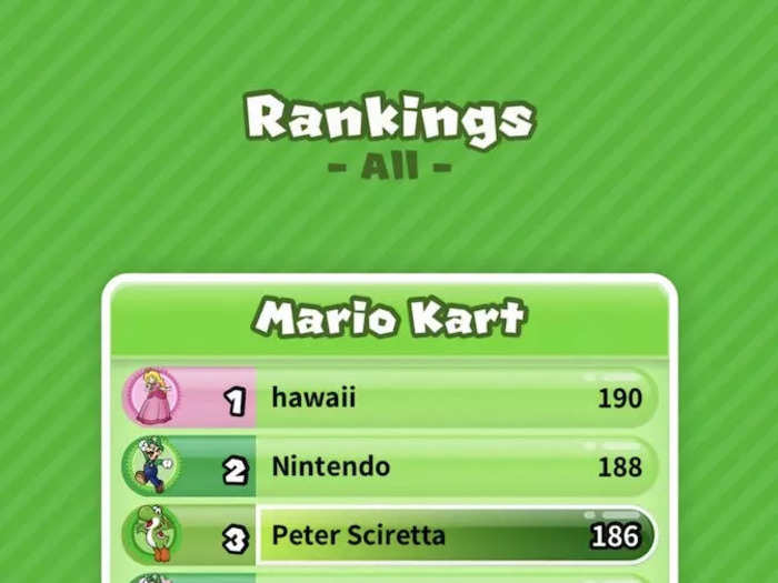 A leader board in the park displayed real-time rankings.