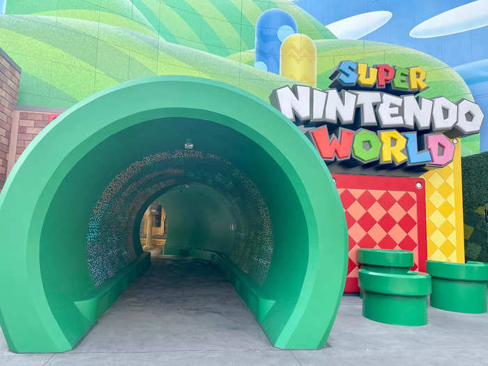 To enter the land, I walked through the green warp pipe.