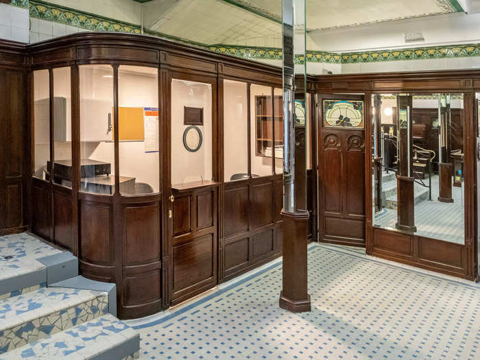 The restroom was constructed in 1905. It was intended to be beautiful and luxurious, as well as functional.