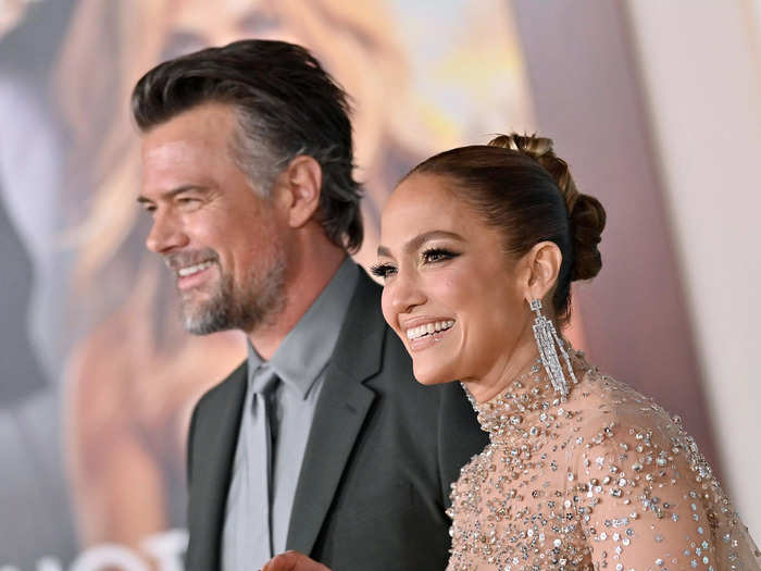 Jennifer Lopez said Josh Duhamel had to save her from falling off a cliff while shooting "Shotgun Wedding."