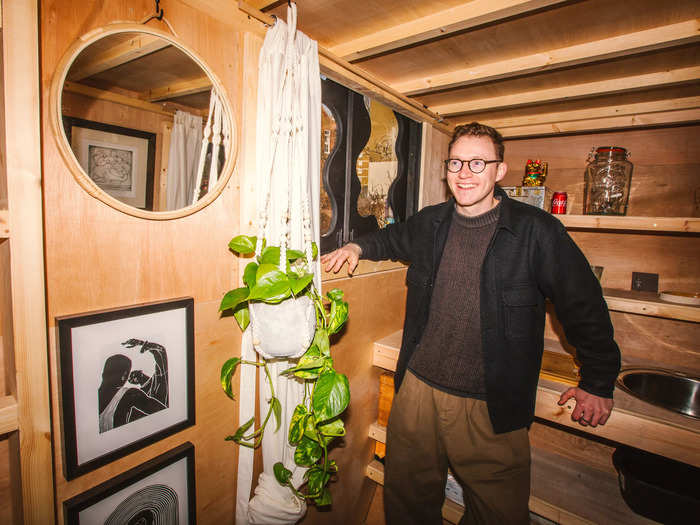 Harrison Marshall designed and built the tiny home after spending the last seven years working on design and construction projects for charities overseas.