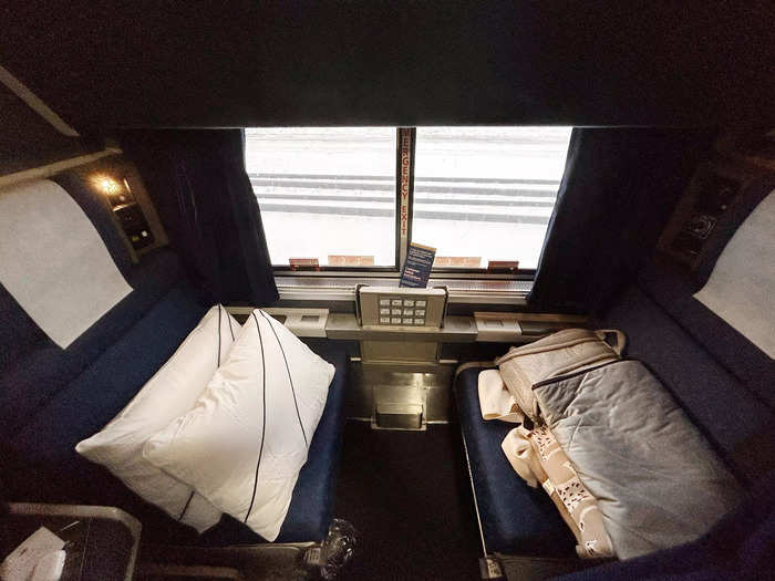 At 20 square feet, Amtrak roomettes are designed to fit two travelers, but since it was just me, I was pleased with how much space I had all to myself.