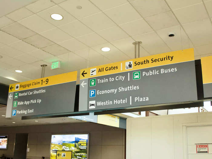 I followed signs that said "Westin Hotel" to an outdoor plaza between the airport terminal and the hotel.