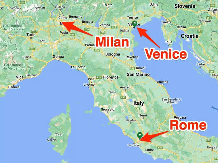 Then I traveled by train to Rome and Milan. I spent two days exploring each city.