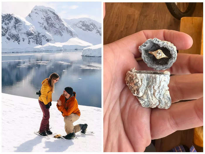 On their first morning in Antarctica, they visited a penguin colony. Austin spotted an area that was quite isolated, as all the passengers were busy looking at the penguins.