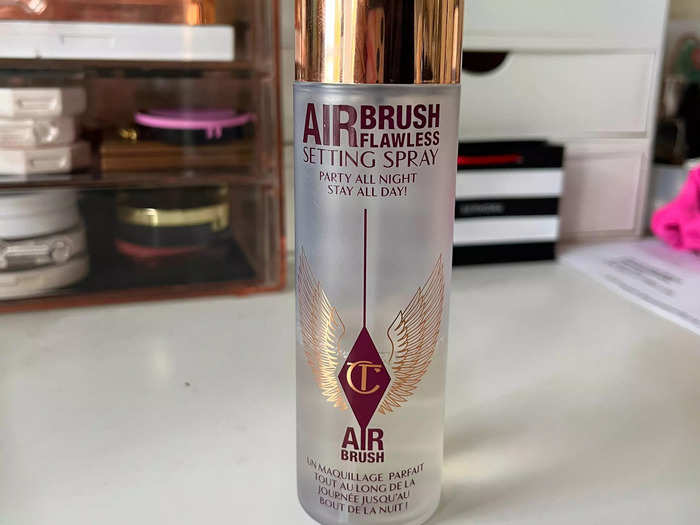 The Charlotte Tilbury Airbrush Flawless setting spray really locks makeup in.