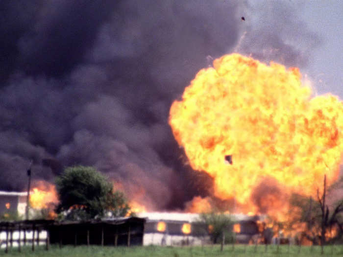 At some point, three separate fires erupted at the site. Aided by strong winds, the fire spread rapidly, and the compound burned to the ground, killing 76 people inside, including Koresh.