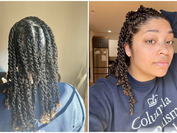 My appointment took about three hours, but I wore my hair in twists for the next four days to see how the products held up.