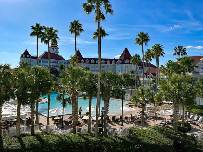 The patio offered beautiful views of the resort and the quiet pool area.