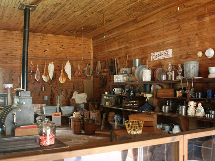 Inside the store, people could buy farm and household supplies.