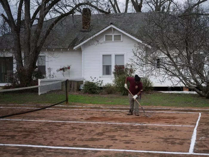 Earl Carter also built a clay tennis court outside the Carter farmhouse.