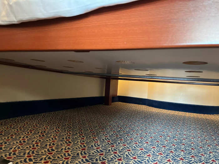 I loved having storage space under the bed.