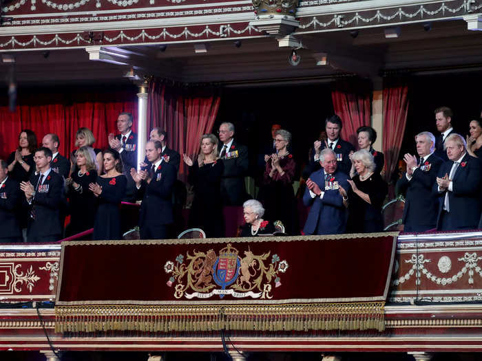 Both couples attended the same Remembrance event in London in November 2019, but they were seated far apart.