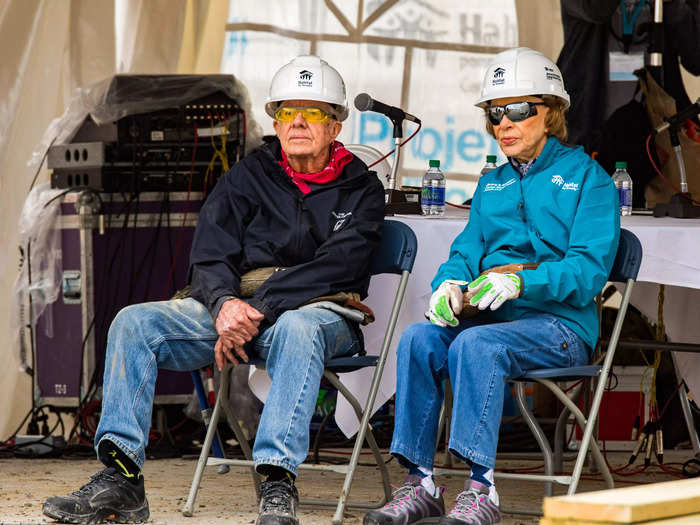 2021: Reflecting on 75 years of marriage, Carter told PBS that if he and Rosalynn experience any "differences" during the day, they "make up and give each other a kiss before we go to sleep."