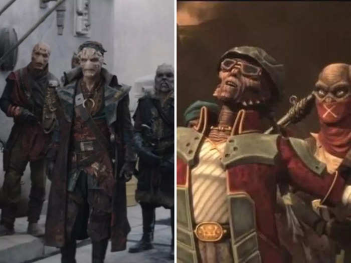 The pirates wear similar clothes to the pirates we