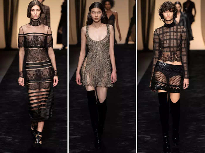 Alberta Ferretti showcased the sheer trend in three unique ways.