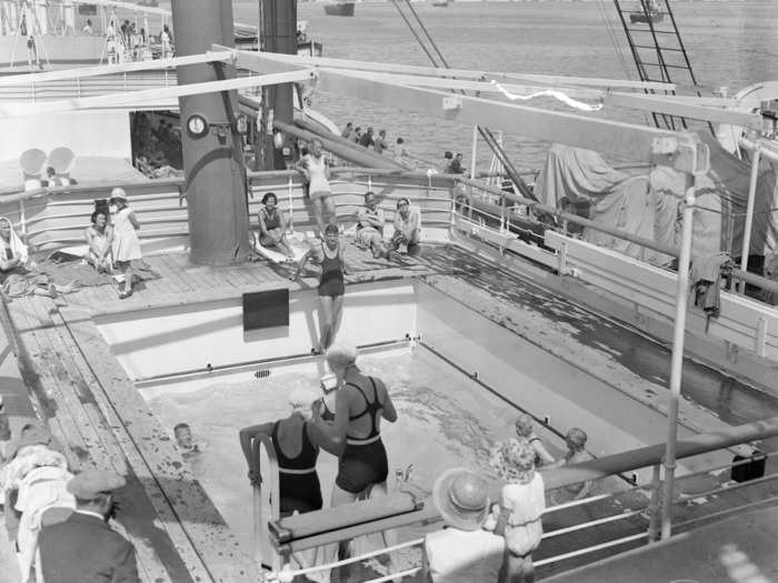 Even some of the earliest ships had pools on deck, though much smaller (and dirtier) than any you