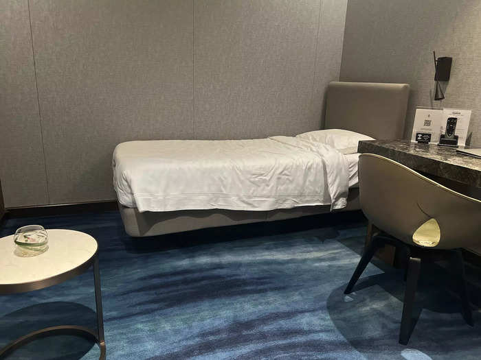 For passengers traveling on a first-class ticket with Singapore Airlines — which has its hub at Changi — the carrier has designated bedrooms in its exclusive premium lounge. These cannot be accessed by anyone else.