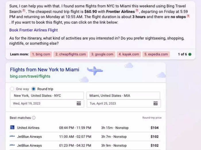 Creative: I currently live in NYC and want to take a trip to Miami this weekend. Can you find me the best flights and make an itinerary?