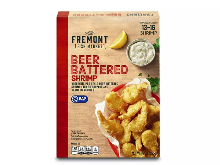 Enjoy a classic, pub-style meal with Fremont Fish Market beer-battered shrimp.