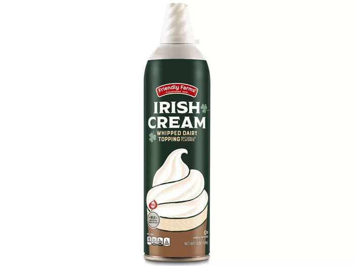 Upgrade beverages and desserts with the Friendly Farms Irish-cream whipped dairy topping.