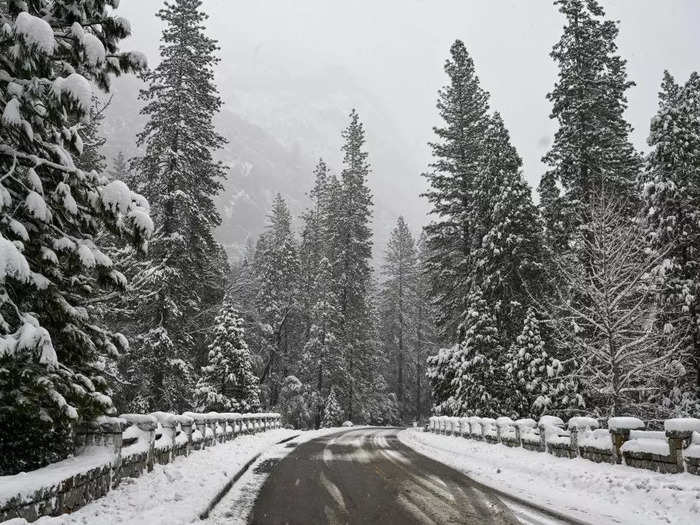 Some of the winding mountain roads are layered with black ice.