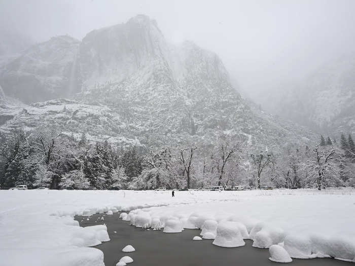 Yosemite valley is no stranger to snowfall, but it usually doesn