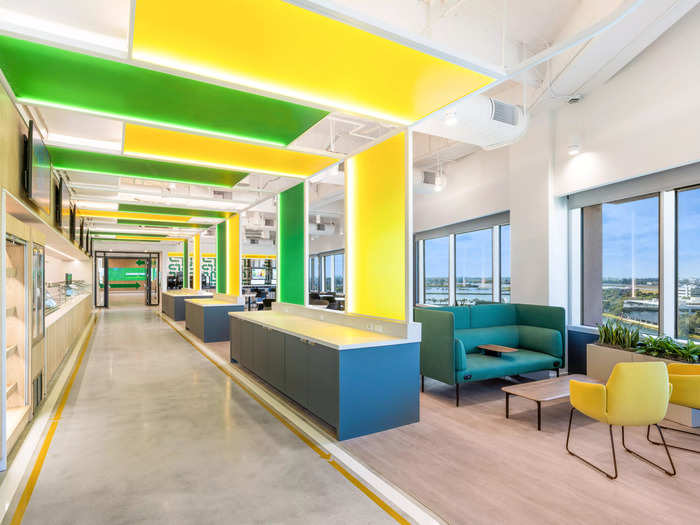 Subway said that the office is split over two-and-a-half floors and has a "modern, open layout" including collaborative spaces, a fitness center, and a "spacious" cafeteria.