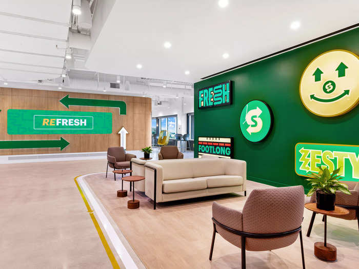 Subway said that the new space features its first-ever innovation center and mock restaurant where staff will be able to experiment on new sandwiches and products.