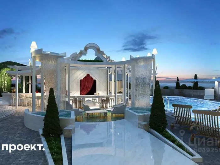 Among its many amenities, the penthouse features an outdoor pool with a view of the Black Sea.