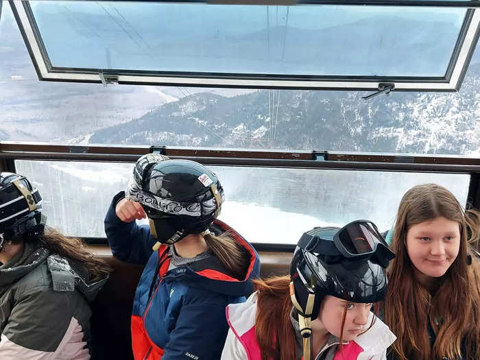 The students from Barr Beacon School in the UK were in New Hampshire on a skiing trip.