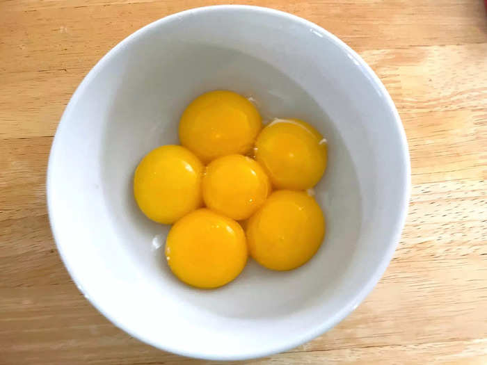 I began by separating my egg yolks.