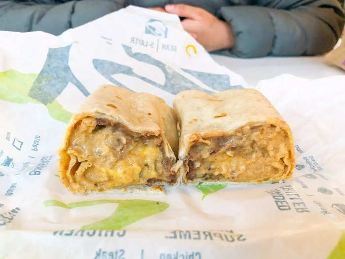 Taking the sixth spot was the Cheesy Bean and Rice Burrito.